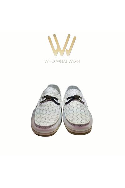Who What Wear LOAFER KNITTED HANDMADE 100% LEATHER SHOES