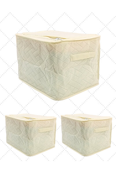 Genel Markalar 3 Adet Çelik Çerçeveli Kazak Hurcu Çok Amaçlı Organizer Mini Hurç Telli Hurç 30x40x28cm