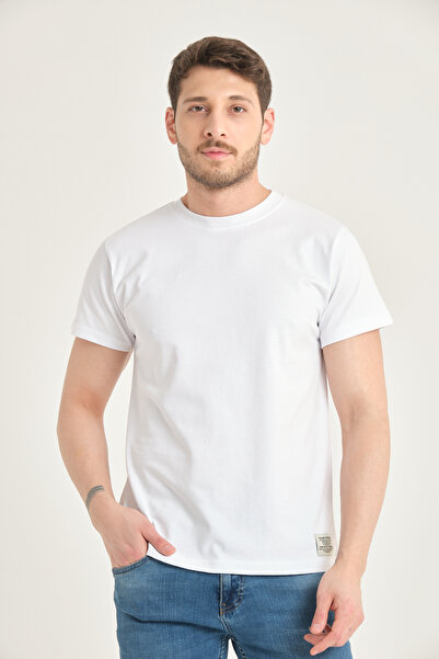 Four Man تي شيرت رجالي أساسي مصنوع من القطن بنسبة 100% ذو مقاس قياسي بلون ساد...