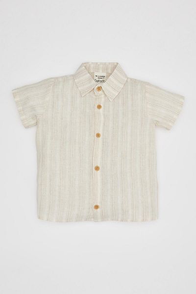 DeFacto 4-Piece Striped Set for Baby Boy - Poplin Shirt, Shorts and Bow Tie Pants B8082A524Sm