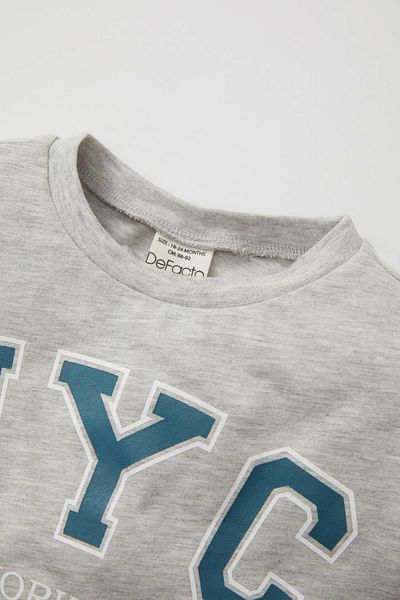 DeFacto Baby Boy Crew Neck Printed Short Sleeve T-Shirt B6992A524SM