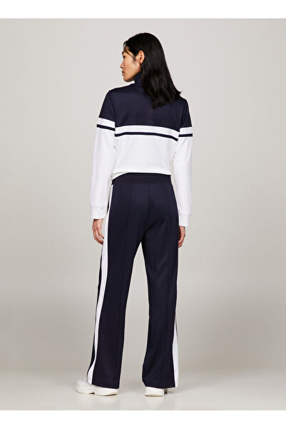 Tommy Hilfiger Lastikli Bel Normal Lacivert Kadın Pantolon BLOCKED STRIPE RW PANT