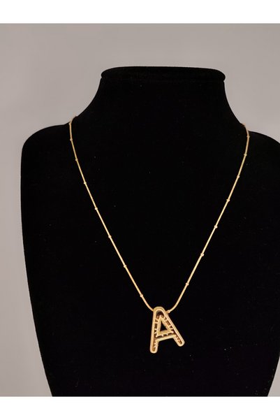 Romea Dorica Chain Balloon Letter A Anti-Tarnish Steel Necklace Gold Color