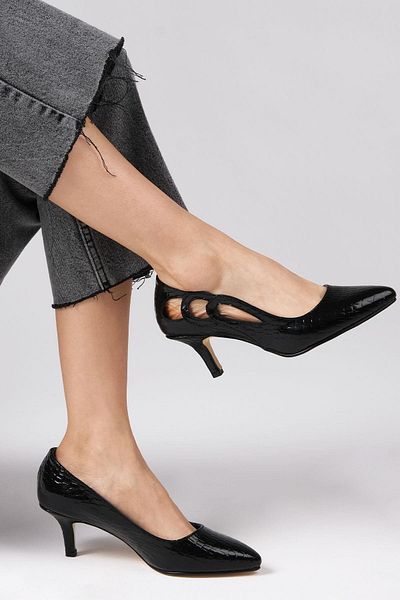 Mio Gusto Marion Schwarze Damenschuhe mit niedrigem Absatz