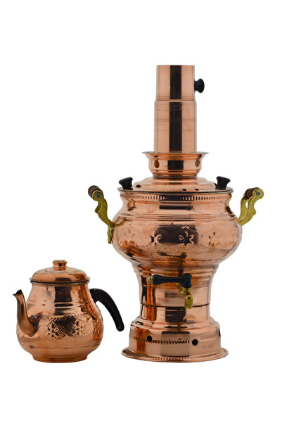 HitDukkan Bakır Demlikli El Işlemeli (29cmx47cm) Odunlu ve Kömürlü Bakır Sema...