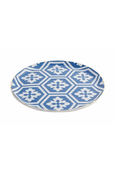 Porland Morocco Desen2 Blue Flat Plate 24 Cm 04a P021461