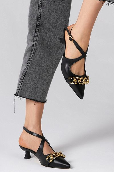 Mio Gusto Jenifer Black Color Low Heeled Women's Shoes
