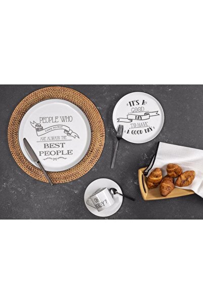 Porland Be Happy 19 Parça 6 Kişilik Pasta- Çay Takımı 04a P021312