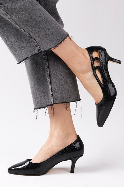 Mio Gusto Marion Schwarze Damenschuhe mit niedrigem Absatz