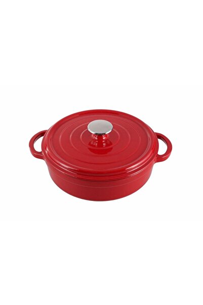 Porland Sapore Kırmızı Döküm Basık Tencere 28 Cm 04fst002568