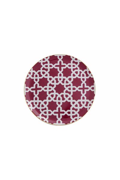 Porland Morocco Pattern5 Fuchsia Flat Plate 24 Cm 04a P021467