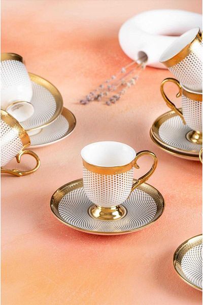 ACAR Nova-Gold 6-Piece Coffee Cup Set-HXF-05086/12