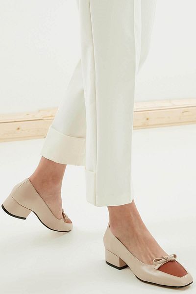 Mio Gusto Stella Nude Color Low Heeled Shoes