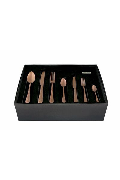 Porland Robus Matte Copper Fork Spoon Knife Set 84 Pieces 04fst002298