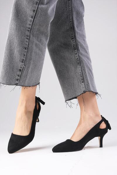 Mio Gusto Dámské semišové boty na nízkém podpatku v černé barvě