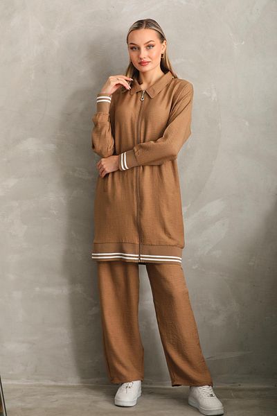 WestBound Γυναικείο Casual Hijab Σετ Πουκάμισο Παντελόνι MINK