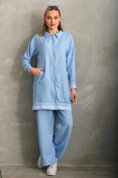 WestBound Γυναικείο Casual Hijab Σετ Πουκάμισο Παντελόνι BABY BLUE