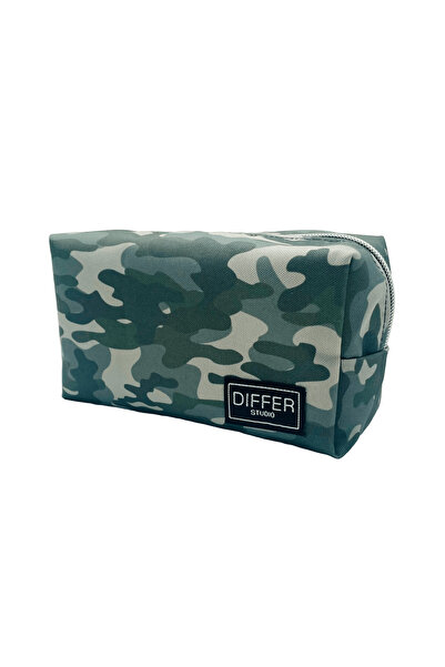 Differ Studio Unisex Khaki Camouflage Patterned Water Resistant Pen Holder/Makeup/Cosmetic/Travel/Handbag