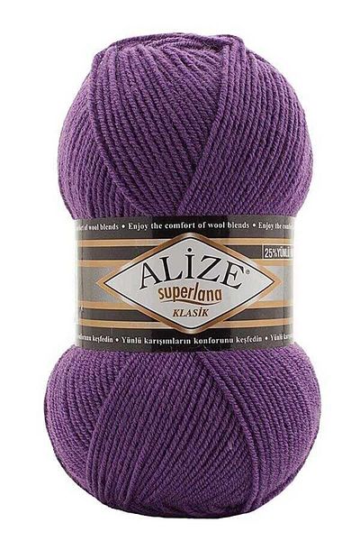 platin hediyelik Alize (5 Pieces) Superlana Classic 44 Purple Hand Knitted Threads Vest Cardigan Floss Scarf Sweater Thread Classic