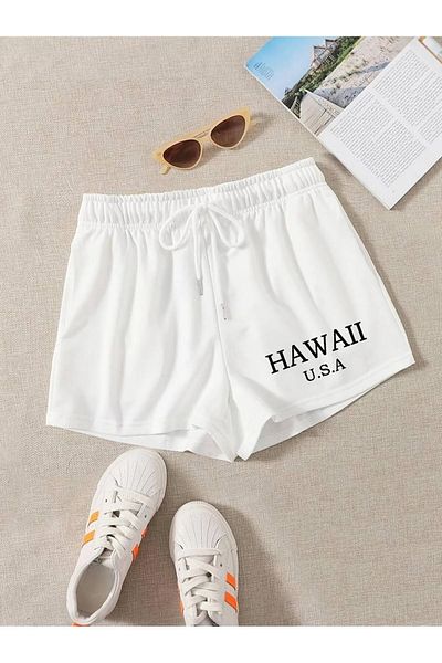Machetta Women's Hawaii Printed Premium Fabric Summer Combed Cotton Shorts