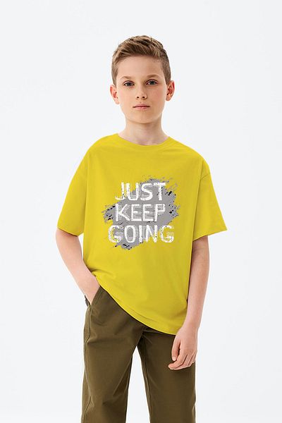ADABEBEK Just Keep Going Printed Boys' T-Shirt