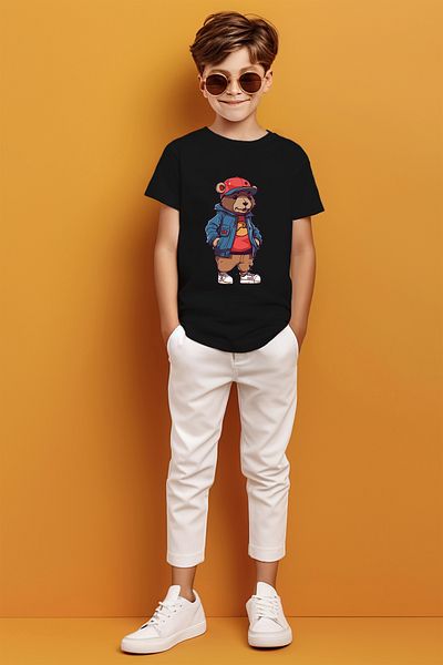 ADABEBEK Teddy Bear Wearing Hat εμπριμέ μπλουζάκι για αγόρι