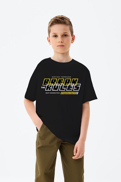ADABEBEK Tricou pentru băieți cu imprimeu Break Rules
