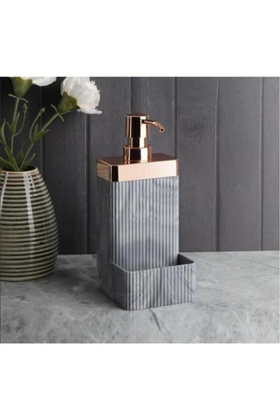 Tiesa Home Mica 550 Ml Δοχείο Υγρού Σαπουνιού με Σφουγγαροθήκη Γκρι