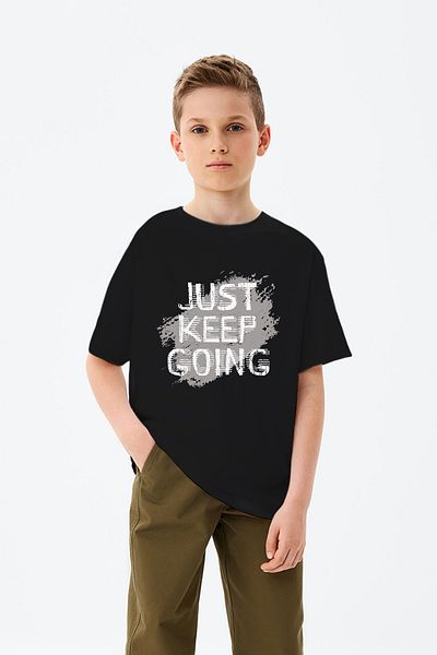 ADABEBEK Just Keep Going Printed Boys' T-shirt