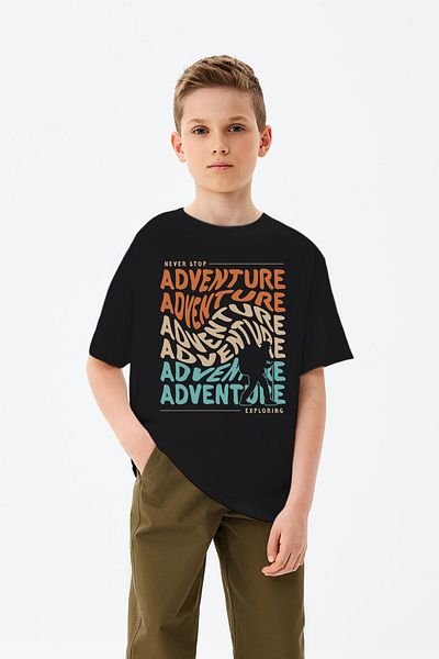 ADABEBEK Μπλουζάκι για αγόρι με τυπωμένο θέμα Adventure Written Camping