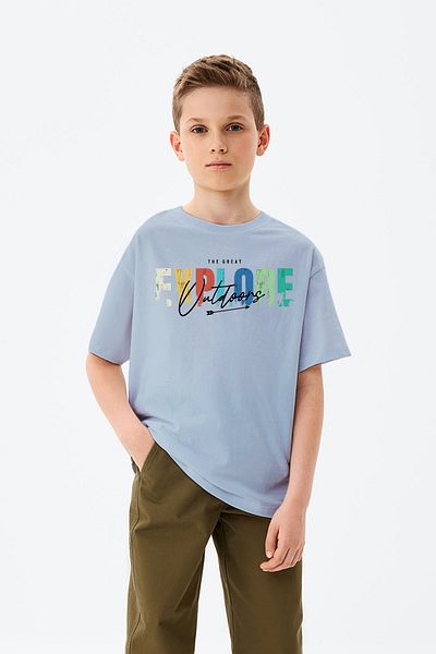 ADABEBEK Tricou pentru băieți imprimat Explore cu tematică Forest
