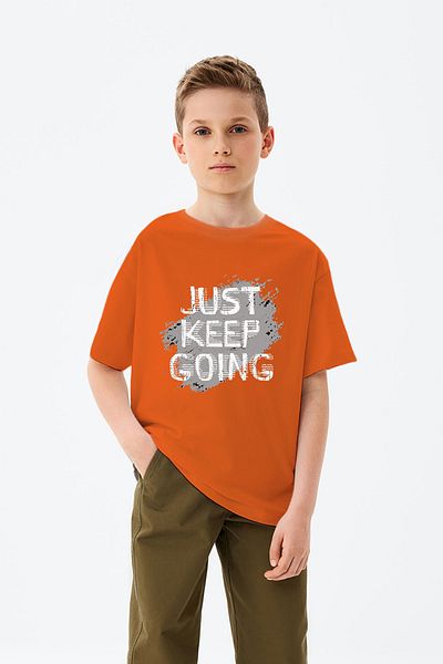 ADABEBEK Just Keep Going Printed Boys' T-Shirt