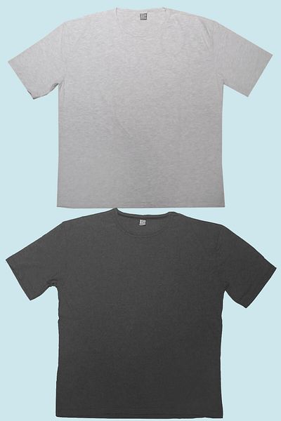 ROCKANDROLL Απλό γκρι, ανθρακί Oversize Ανδρικό T-shirt Eco Πακέτο 2