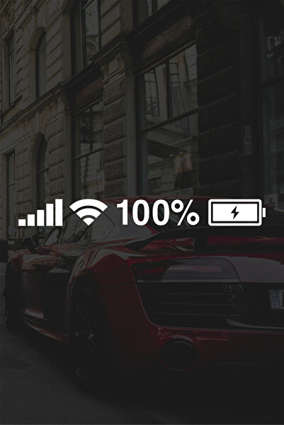 Quart Aksesuar 25 X 3 Cm Batarya Pil Wifi Icon Oto Sticker Araba Cam Sticker Beyaz