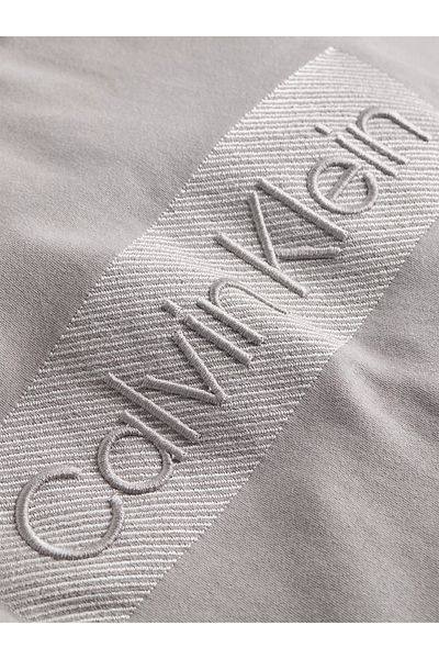 Calvin Klein Men's Round Neck Logo Gray T-Shirt K10K112491PAN