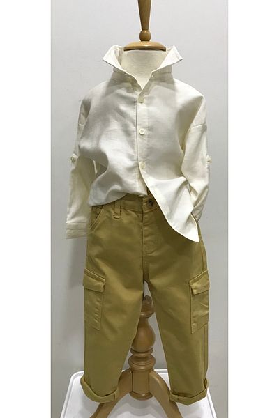 Çikoby Baby Boy Camel Cargo Pants