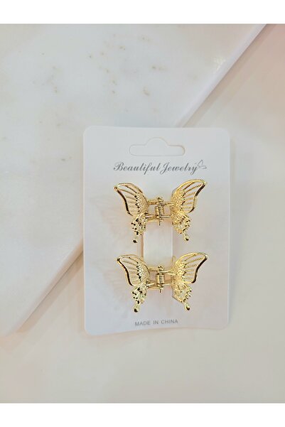 GÜLPEŞE Cataramă cu cârlig cu fluture din metal, 2 bucăți, elegantă-2394