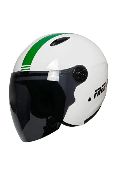 ebakbak Motosiklet ve Bisiklet  Yarım Kask Siyah Vizör CE Sertifikalı Abs Mat...