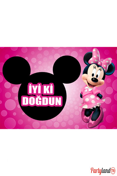PartylandTR Minnie Mouse  33*48 cm Doğum Günü Karton Poster