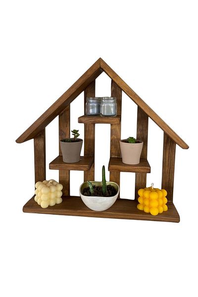 inci mobilya ahşap Wooden Decorative Miniature House Wall Shelf