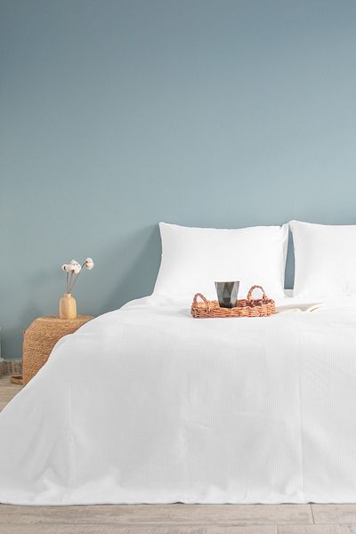 sethome collection رمح مزدوج منقوش باللون الأبيض على شكل رقعة الشطرنج، رمح فندقي متقلب مقاس 200 × 230