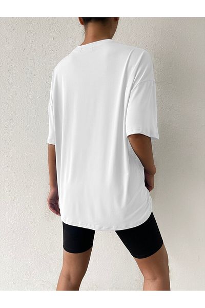 Jose Clothing Μπλουζάκι με λευκή στάμπα Unisex από οργανικό βαμβάκι Oversize - Κοντό μανίκι
