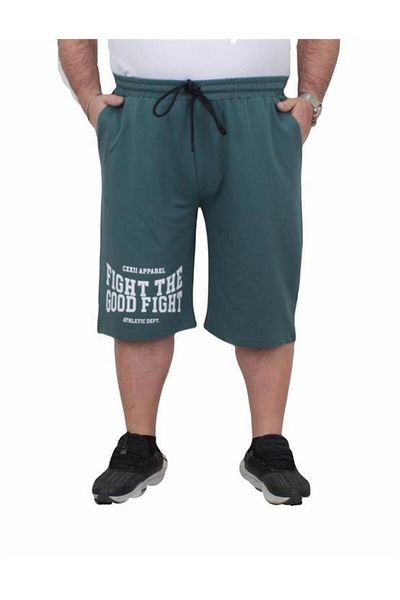 Starbattal Plus Size Men's Combed Cotton Shorts - Good Fight 24632 CAGLA