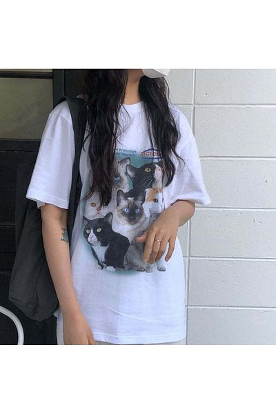 Jose Clothing Μπλουζάκι με λευκή στάμπα Unisex από οργανικό βαμβάκι Oversize - Κοντό μανίκι