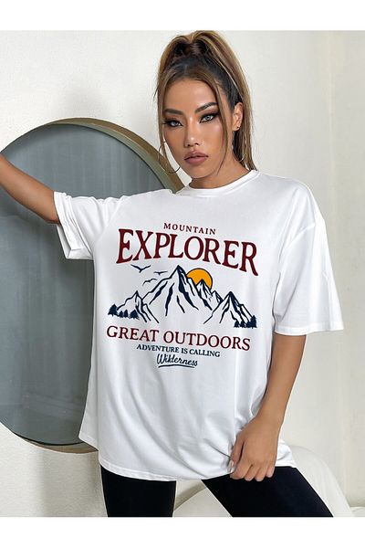 Jose Clothing Μπλουζάκι με λευκή στάμπα Unisex από οργανικό βαμβάκι Oversize - Κοντό μανίκι