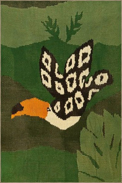 Rugs Modern Halı Yeşil Temalı Kuş Desenli Kreatif Halı 3752