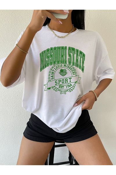 Jose Clothing Μπλουζάκι με λευκή στάμπα Unisex από οργανικό βαμβάκι Oversize - Κοντό μανίκι