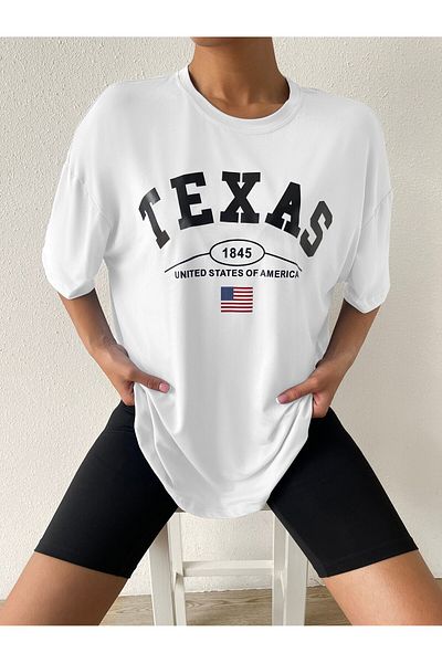Jose Clothing Μπλουζάκι με λευκή στάμπα Unisex από οργανικό βαμβάκι Oversize - Κοντό μανίκι