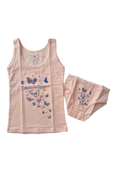 İki Yıldız Girl's Butterfly Printed Panty Set