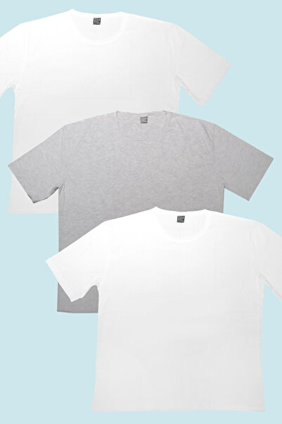 ROCKANDROLL Obična 2 bela, 1 siva Oversize kroj ženska T-shirt trodelna ekolo...